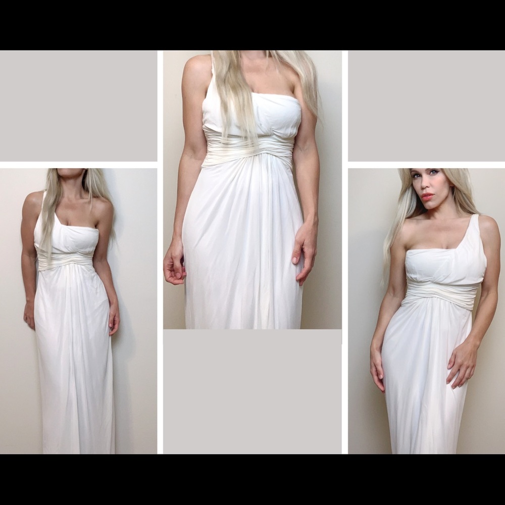 Elegant “Winter White” evening gown